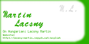 martin lacsny business card